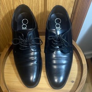 Calvin Klein Black Oxfords Polished Leather Elegance